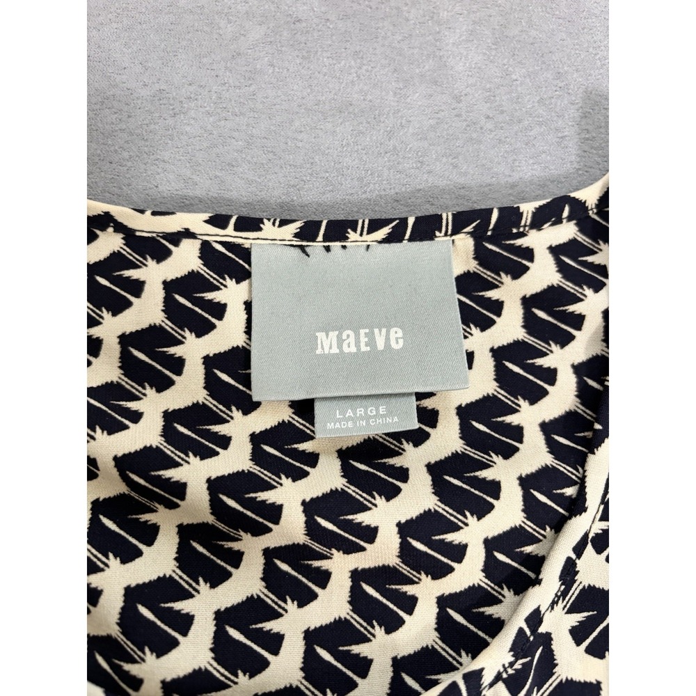 Maeve Anthropologie Selva Button Front Dropwaist‎ Bird Print Tunic Top L Peplum - Picture 3 of 14